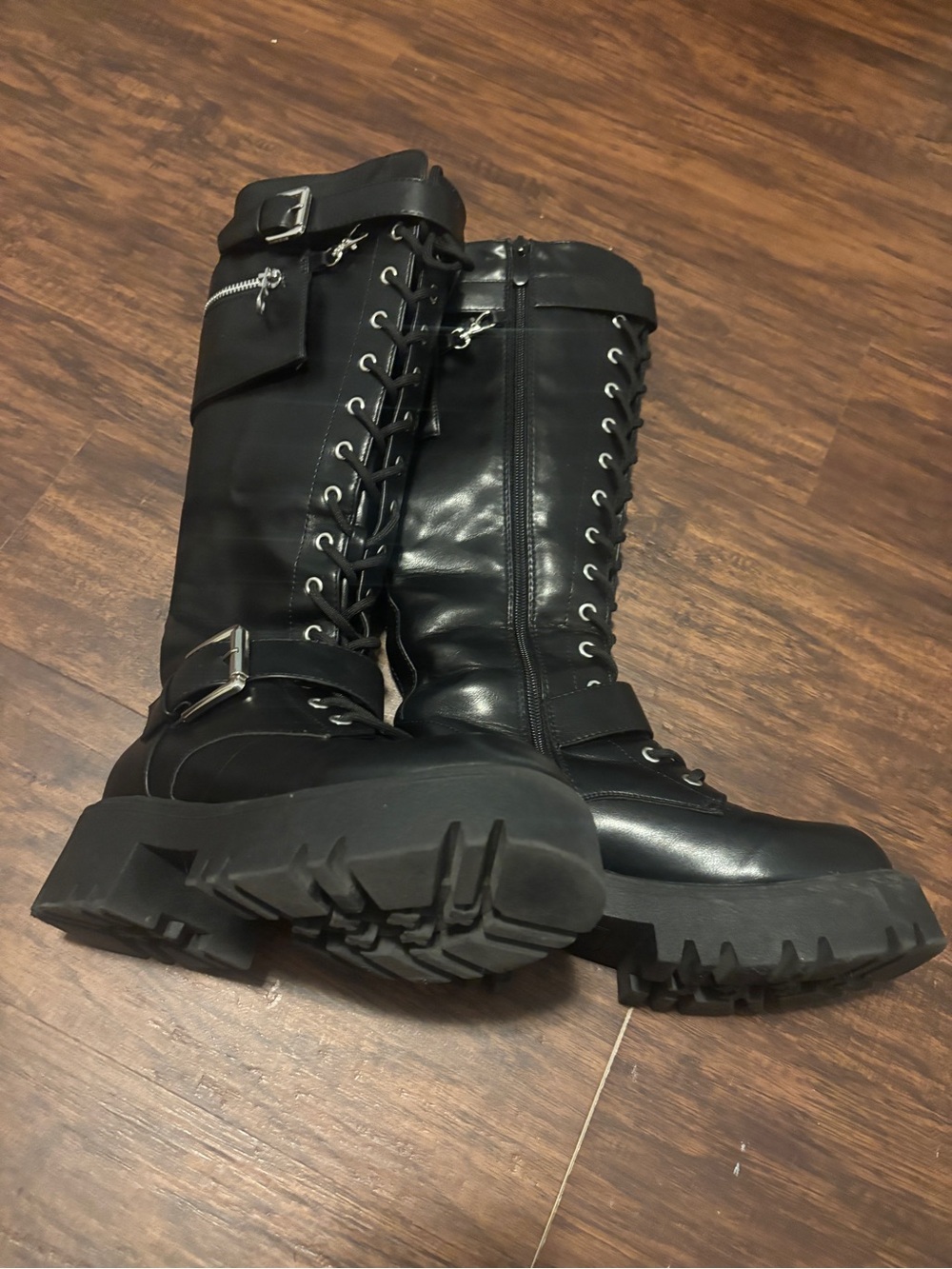 Chunky Combat Moto Boots size 7 EUC Dream Pairs - Picture 10 of 10